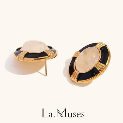 La.Muses – Black Muse Earrings 18K