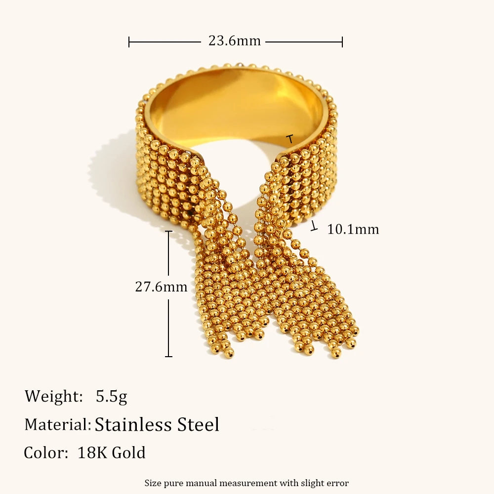La.Muses – Chain Tassel Ring 18K
