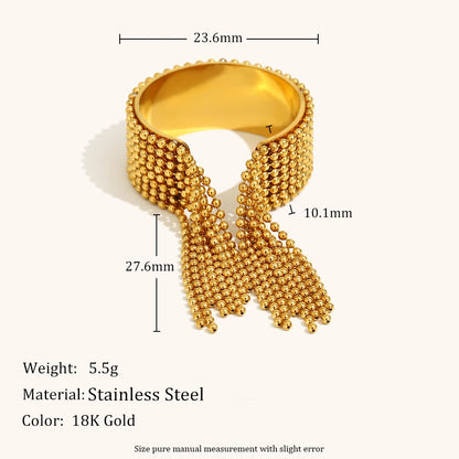 La.Muses – Chain Tassel Ring 18K