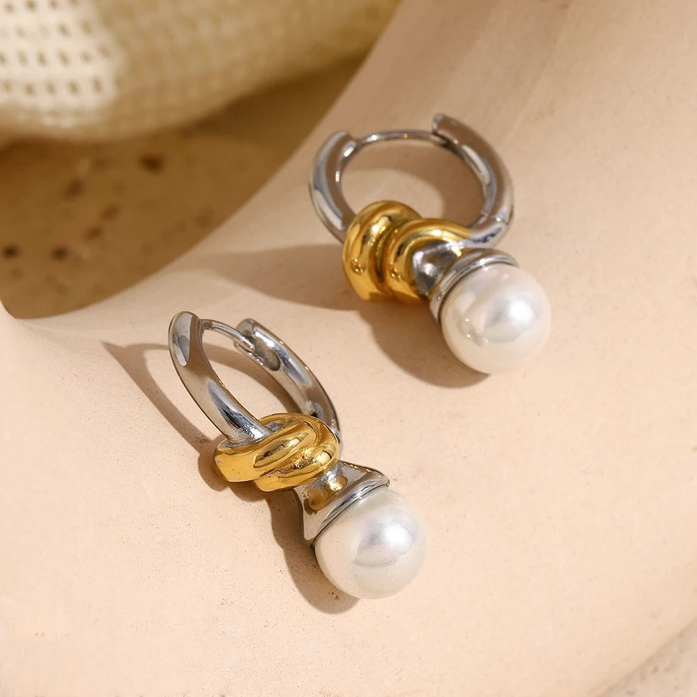 La.Muses – Pearl Knot Earrings 18K
