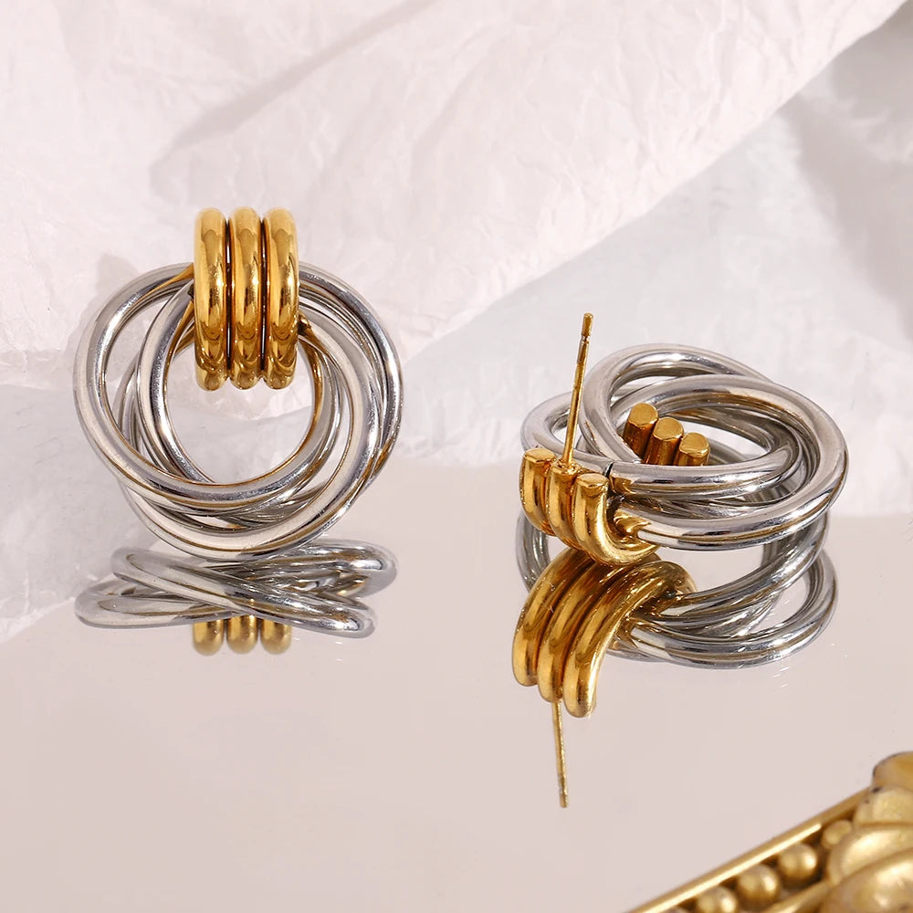 La.Muses – Orbit Lines Earrings 18K