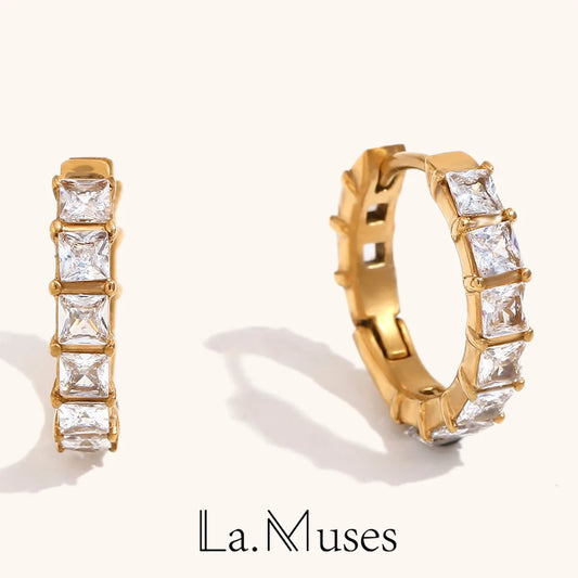 La.Muses – Classic Glow Zircon Hoops 18K