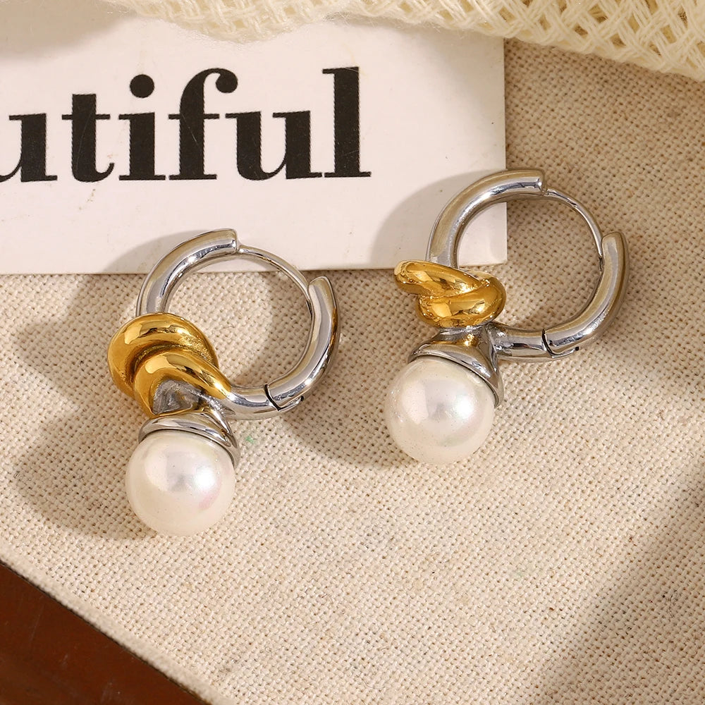 La.Muses – Pearl Knot Earrings 18K