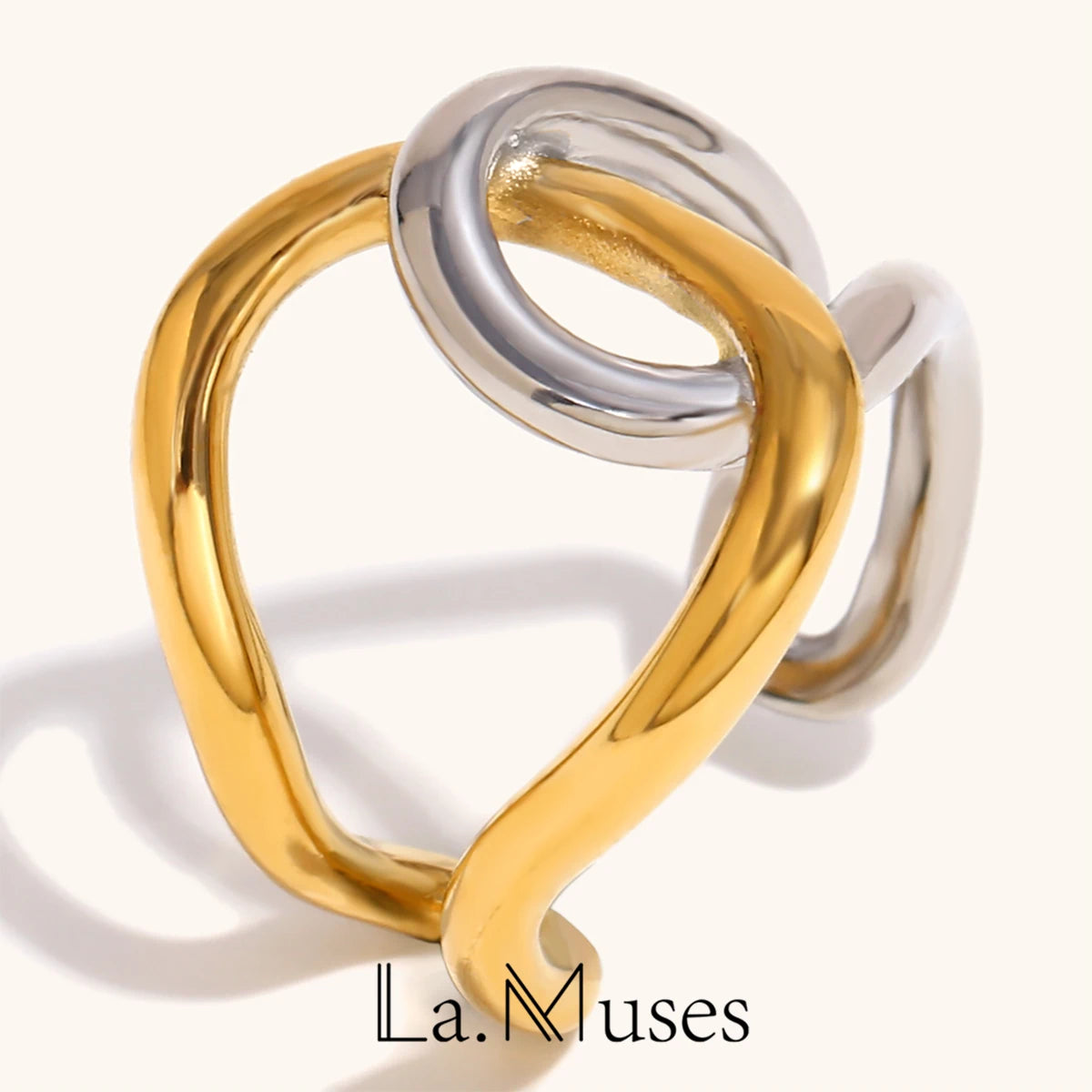 La.Muses – Two Tone Twist Ring 18K